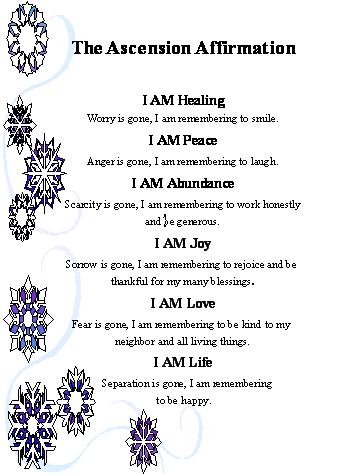 THE REIKI PRINCIPLES:  Just for today, I will not worry.  Just for today, I will not anger.  Just for today, I will do my work honestly.  Just for today, I will give thanks for my many blessings.  Just for today, I will be kind to my neighbor and every living thing.